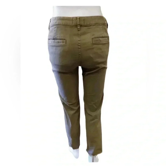 Velvet By Graham & Spencer Khaki Green Raw Hem Straight Leg Size 4 - Picture 4 of 10